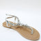 Womens Office Sparkle Jewelled T Bar Sandals Silver Embellished Uk Size 3