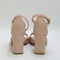 Womens Office Hearts 2 Part Block Heeled Sandals Nude