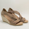 Womens Office Maiden Cross Strap Espadrille Wedge Taupe Suede Uk Size 6
