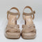 Womens Office Harper Cross Strap Platform Beige Patent