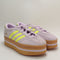 adidas Gazelle Stack Trainers Ice Lavender Solar Yellow Gum Uk Size 6