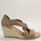 Womens Office Maiden Cross Strap Espadrille Wedge Taupe Suede Uk Size 6