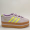 adidas Gazelle Stack Trainers Ice Lavender Solar Yellow Gum Uk Size 6