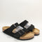 Mens Birkenstock Arizona Two Strap Sandals Black Suede Uk Size 9