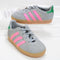 Kids adidas Gazelle 2 Infant Trainers Halo Silver Pink Green