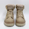 Womens Earth Addict Eden Faux Fur Cuff Hiker Boots Beige