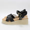 Womens Earthaddict Mallow Espadrille Wedge Sandals Black