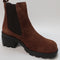 Womens Office Artie Cleated Mid Height Chelsea Boots Tan Suede