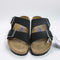 Womens BIRKENSTOCK Arizona Two Strap Soft Footbed Sandals Black Nubuck Sfb