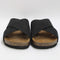 Womens Office Sugar  Cross Strap Footbed Sandals Black Nubuck