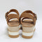 Womens Toms Diana Wedge Sandals Tan Leather