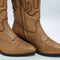 Womens Office Kansas Quilted Leg Western Boots Tan Leather