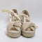 Womens Office Tango Twisted Platform Sandals Cream Canvas