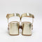 Womens Office Mellow Block Heel Two Part Sandals Gold