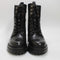 Womens Office Affirmation Elastic Panel Lace Up Boots Black Leather