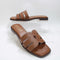 Womens OFFICE Sloane Cut Out Detail Sliders Tan Leather