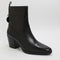 Womens Office Anika Western Ankle Boots Black Leather