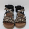 Odd sizes - Womens Blowfish Malibu Fandie Sandal Black Leopard UK Sizes Right 7/Left 6