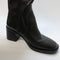 Odd Sizes - Womens Office Karamel Knee High Black Heel Boots New Black Leather - UK Sizes Right 4/Left 5