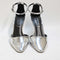 Womens Office Habit Chisel Toe Ankle Strap Courts Silver