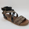 Odd sizes - Womens Blowfish Malibu Fandie Sandal Black Leopard UK Sizes Right 7/Left 6