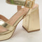 Womens Office Harper Cross Strap Platform Sandals Gold Uk Size 4