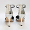 Womens Office Habit Chisel Toe Ankle Strap Courts Silver