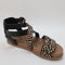 Odd sizes - Womens Blowfish Malibu Fandie Sandal Black Leopard UK Sizes Right 7/Left 6