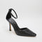 Womens Office Habit Chisel Toe Ankle Strap Courts Black Snake Print