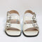 Womens Office Stealth Double Buckle Contrast Stitch Sandals Off White