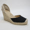 Womens OFFICE Marmalade Ankle Tie Espadrille Wedge Heels Black UK Size 6