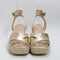 Womens Office Martina Multi Strap Mid Espadrille Wedges Gold