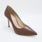 Womens Office Midlander Pointed Mid Heel Courts Choc Brown Leather