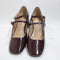 Womens OFFICE Mercy Double Strap Heeled Mary Janes Burgundy Patent