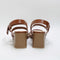 Womens Office Mina 3 Strap Block Heels Tan