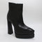 Womens Office Albertina Double Stack Pointed Ankle Boots Black