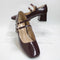 Womens OFFICE Mercy Double Strap Heeled Mary Janes Burgundy Patent