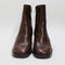 Womens Office Annabella Square Toe Leather Block Heel Boots Brown Leather