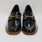 Womens Office Flair Patent Leather Heel Loafers Black Crinkle Patent