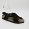 Womens Birkensotck Tulum Cross Sandals Black Suede