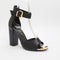 Womens Office Hark Buckle Ankle Strap Sandals Black