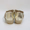 Womens Office Hallie Cross Strap Espadrilles Gold Leather