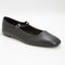 Womens Office Frill Mary Jane Ballet Flat Black