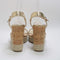 Womens Office Heated Cork Wedge Espadrille Gold