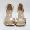 Womens Office Hearts 2 Part Block Heeled Sandals Gold