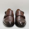 Mens Office Mitre Double Strap Toecap Monk Brown Leather