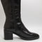 Womens Office Karamel Knee High Black Heel Boots New Black Leather