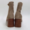 Womens Office Ash Cylinder Stacked Heel Boots Mink Suede