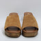 Womens Office Marigold Wood Effect Heeled Mule Sandals Tan Suede