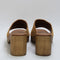 Womens Office Marigold Wood Effect Heeled Mule Sandals Tan Suede